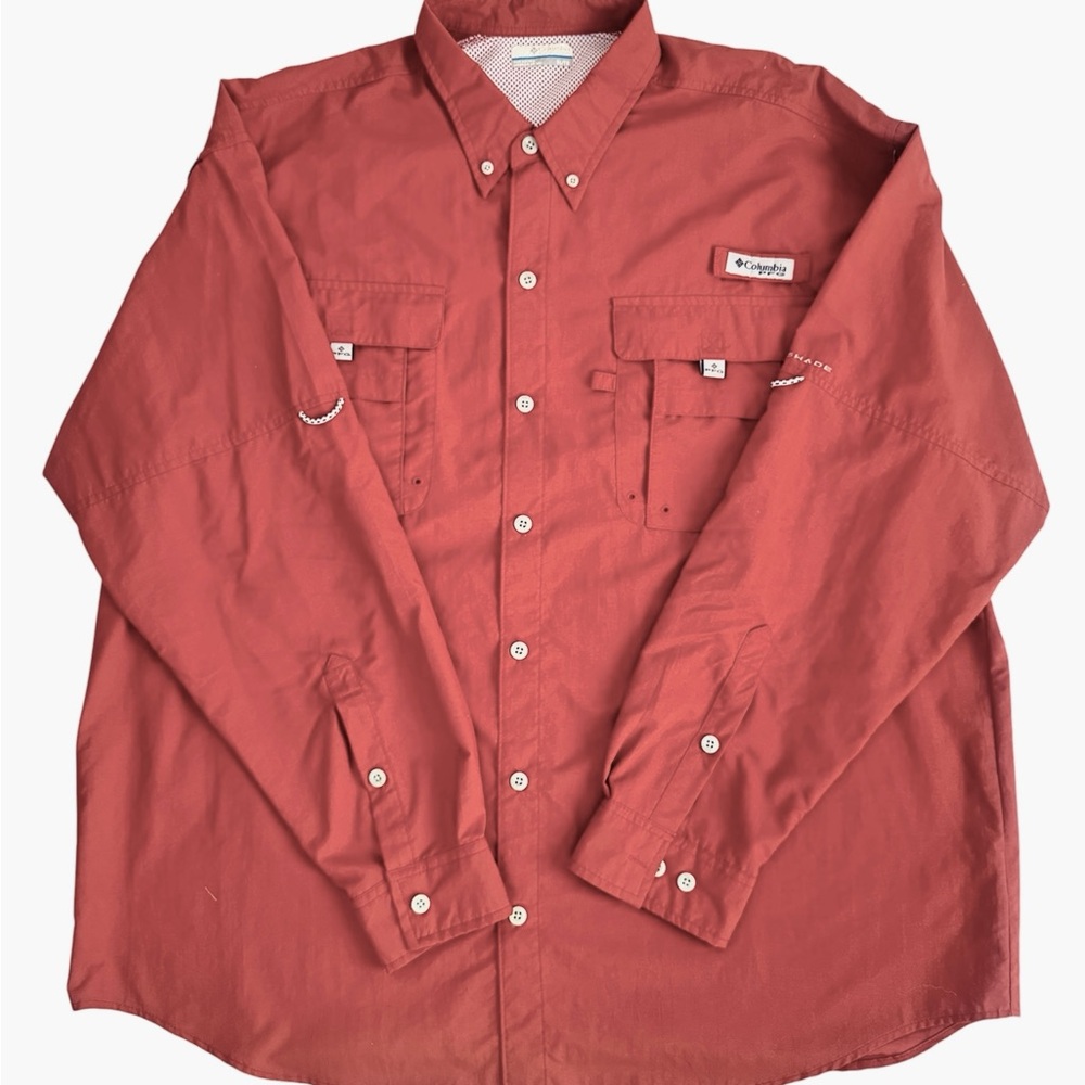 Columbia PFG Fishing Shirt Mens XL Omni-Shade Long Sleeve Vented Button Up